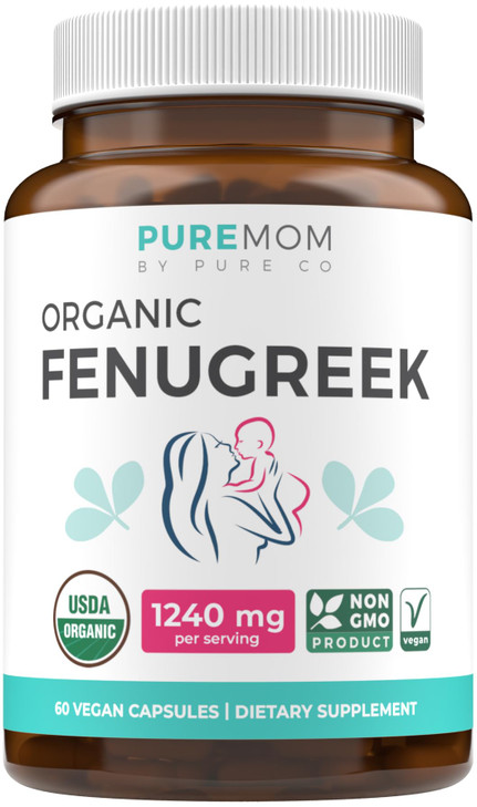 USDA Organic Fenugreek Capsules for Women - Effective Lactation Supplement for Increased Breast Milk Supply - Herbal Breastfeeding Support for Mother