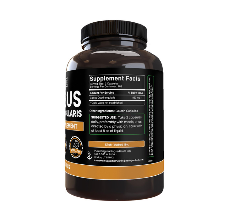 Pure Original Ingredients Cissus Quadrangularis (365 Capsules) No Magnesium Or Rice Fillers, Always Pure, Lab Verified