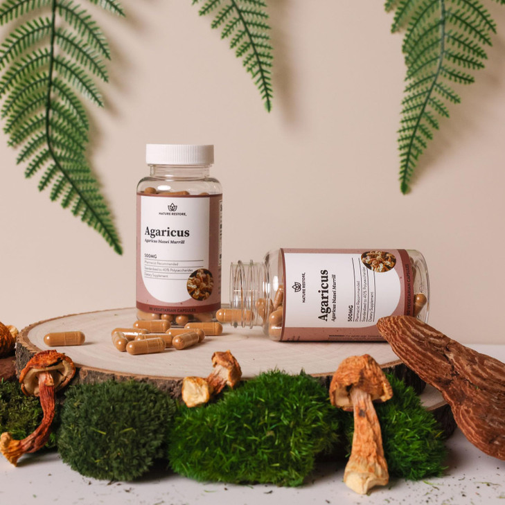 Nature Restore Agaricus Blazei Murill Extract Mushroom Supplement, 90 Capsules, 40% polysaccharides