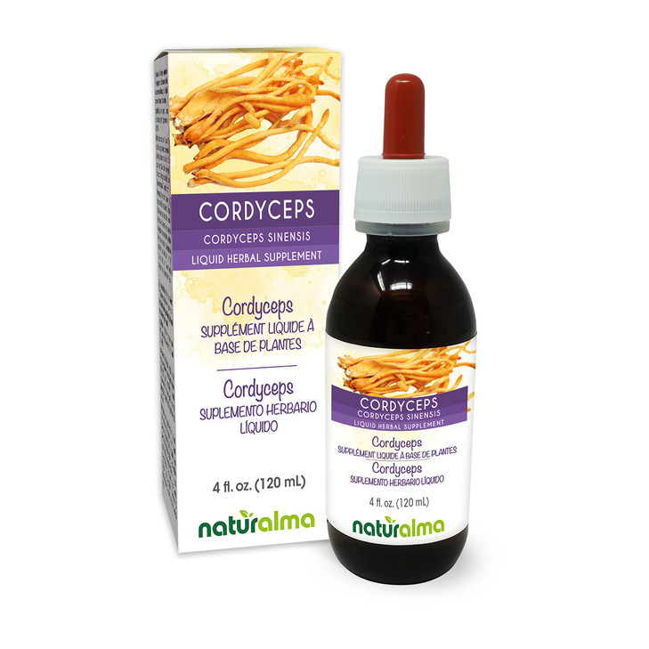 Naturalma Cordyceps (Cordyceps sinensis) Fungus or Mushroom Alcohol-Free Tincture - 4 fl oz Liquid Extract in Drops - Herbal Supplement - Vegan