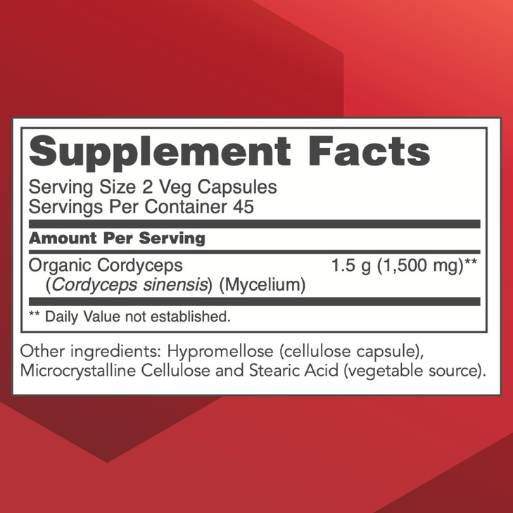 Protocol Cordyceps 750mg - Immune Support* - Cordyceps Mushroom Capsules for Vascular Health* - Non-GMO - 90 Veg Caps