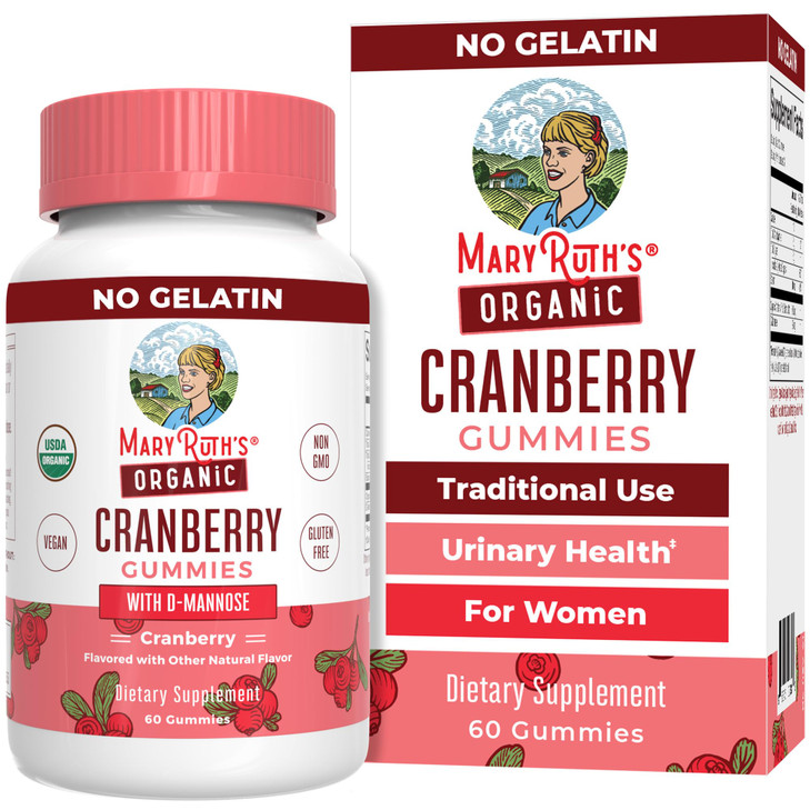 MaryRuth Organics Organic Cranberry Gummies - 500mg Supplement | Urinary Tract Health for Women | with D Mannose | Traditional Use | USDA Organic | V