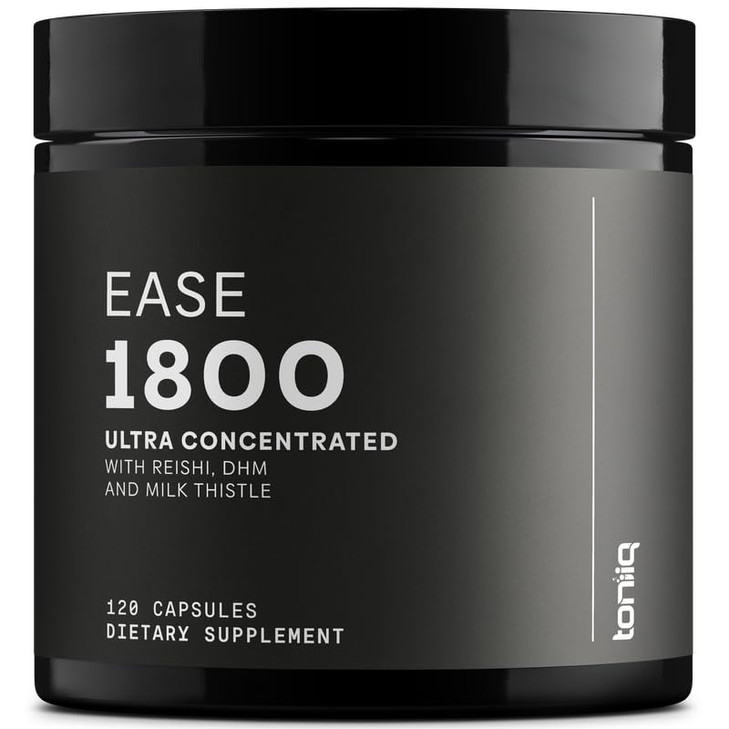 Toniiq Ease with DHM - Full Liver Support for a Night Out - 120 Capsules - 50x Super Concentrated Extract