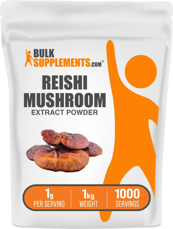 BulkSupplements.com Reishi Mushroom Extract Powder - Reishi Mushroom Powder, Supplement for Overall Well-Being - Gluten Free, 1g per Serving, 1kg (2.
