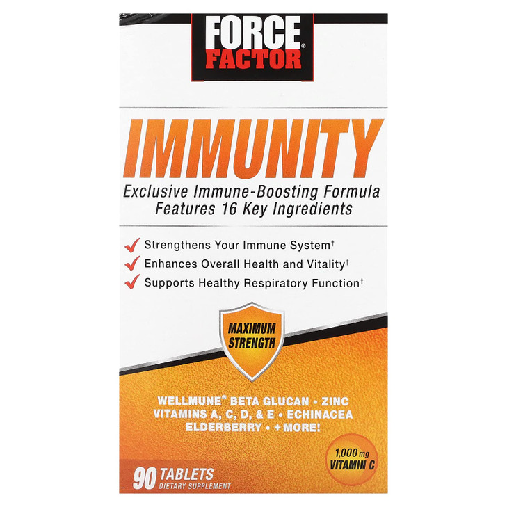Force Factor Immunity, Immune Support Booster with Elderberry and 1000mg of Vitamin C, Plus Vitamin D, Zinc, Probiotics, Quercetin, Antioxidants, and