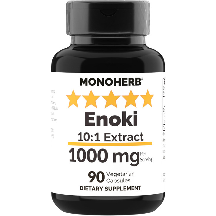MONOHERB Enoki Mushroom Extract 1000 mg - 90 Vegetarian Capsules