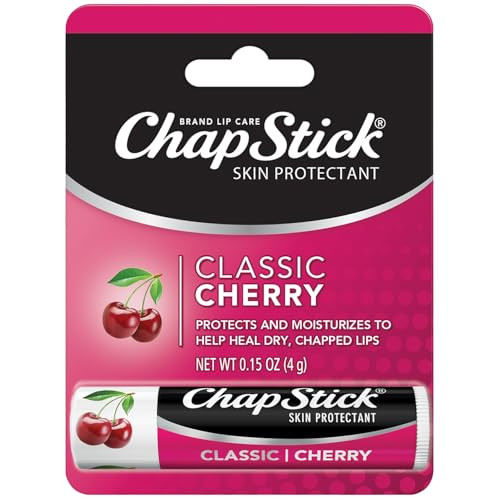 ChapStick Classic Cherry Lip Balm ?Fruity & Sweet Lip Moisturizer for Dry Lips, 0.15 Oz Ea