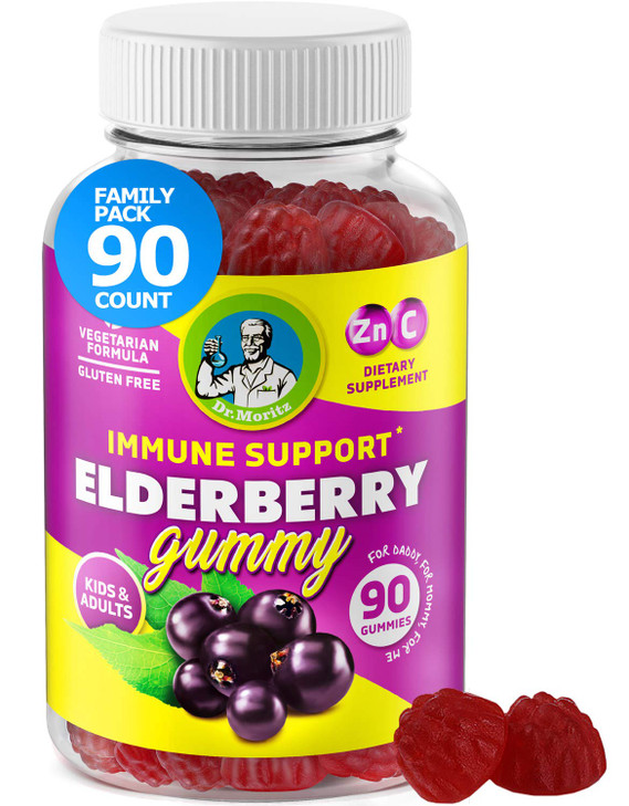 DR. MORITZ Elderberry Gummies for Kids and Toddlers (Elderberry Gummies (Kids & Adults) - 90 Count)