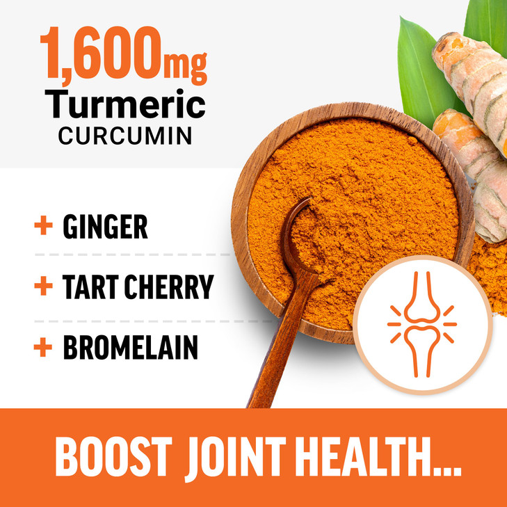 FORCE FACTOR Better Turmeric Curcumin 1600mg with Black Pepper & Ginger, Clinical Strength Joint Support Supplement, Superior Absorption, 120 Tablets