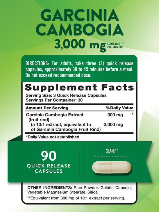 Nature's Truth Garcinia Cambogia 3,000mg | 90 Pills | Plus Chromium Picolinate | Non-GMO and Gluten Free Supplement