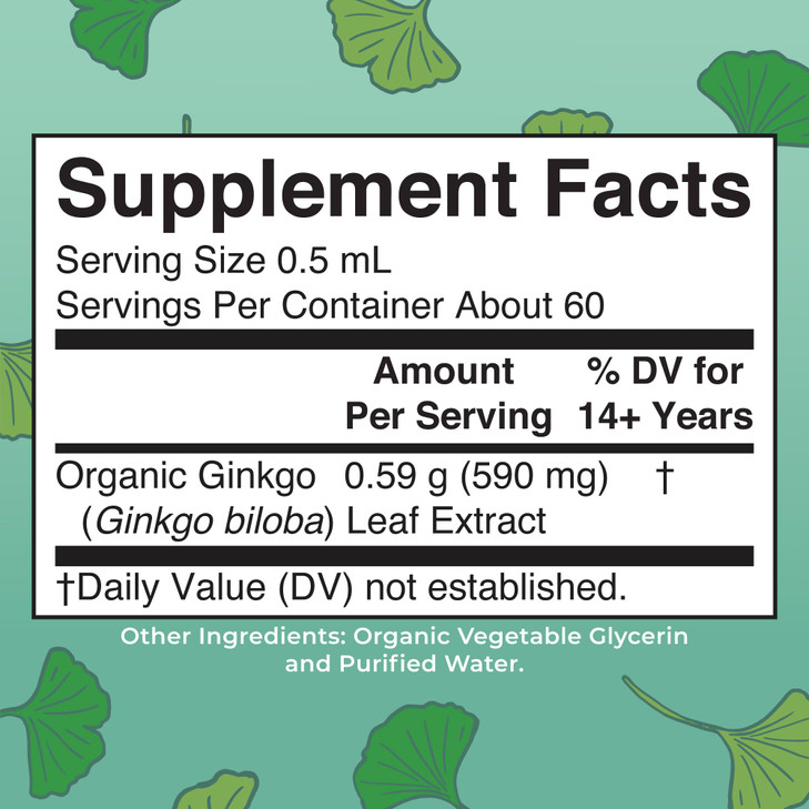 MaryRuth Organics Ginkgo Leaf Liquid Drops | Herbal Supplement | Nootropic | Circulatory System & Nervous System Health | USDA Organic | Non-GMO | Ve