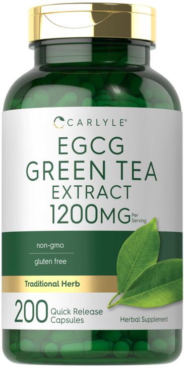 Carlyle EGCG Green Tea Extract | 1200mg | 200 Capsules | Non-GMO and Gluten Free Supplement