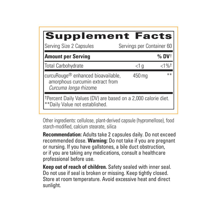 Integrative Therapeutics Curalieve - Curcumin Formula for Antioxidant Support* - High Absorption Curcumin - Vegan, Gluten-Free & Dairy-Free - 60 Caps
