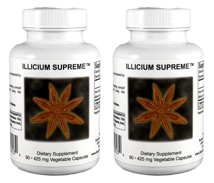 Supreme Nutrition Illicium Supreme, 90 Pure Star Anise Vegetarian Capsules | Two Pack