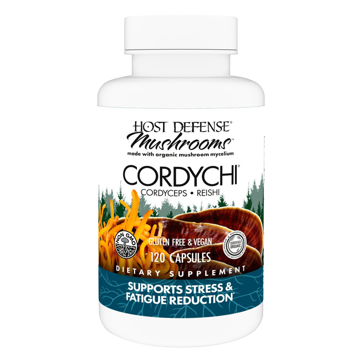 Host Defense CordyChi Capsules - Energy & Immune Support Supplement - Cordyceps & Reishi Mushroom Supplement for Relaxation & Respiratory Support - A