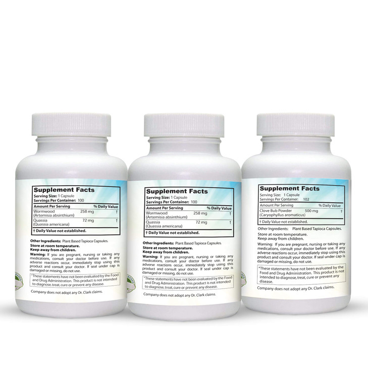 Dr Clark Store Intestine Support & Cleanse Kit - with Freeze-Dried Green Black Walnut Hulls, Wormwood, and Cloves-Helps Maintain Optimum Intestinal F