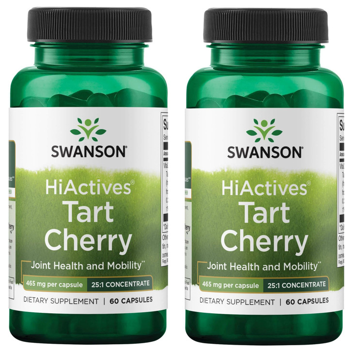 Swanson HiActives Tart Cherry - Natural Supplement Supporting Joint Health, Mobility & Flexibility - Helps Strengthen Collagen Structures & Connectiv