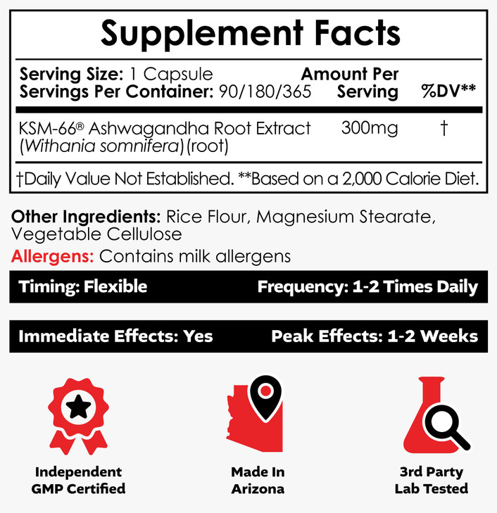 Nootropics Depot KSM-66 Ashwagandha Capsules | 300mg | 180 Count | Withania somnifera Extract | Ayurvedic Herb | Adaptogen Supplement | Stress + Prom
