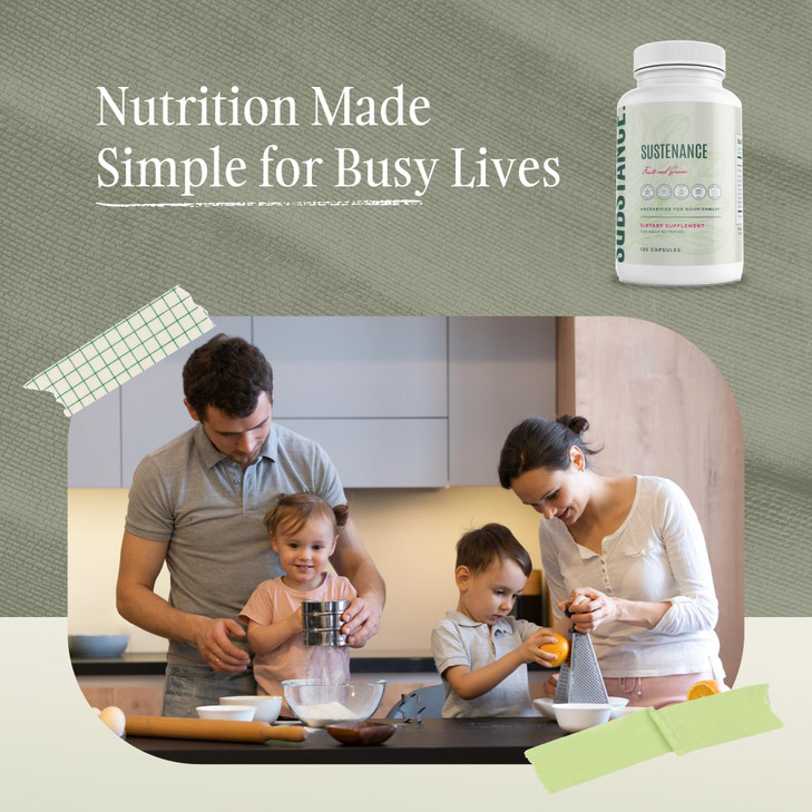 SUBSTANCE. - Nature's Sustenance Daily Greens, Daily Fruit and Veggies Supplement - Enhance Energy, Mental Clarity - Fruits and Vegetables Supplement