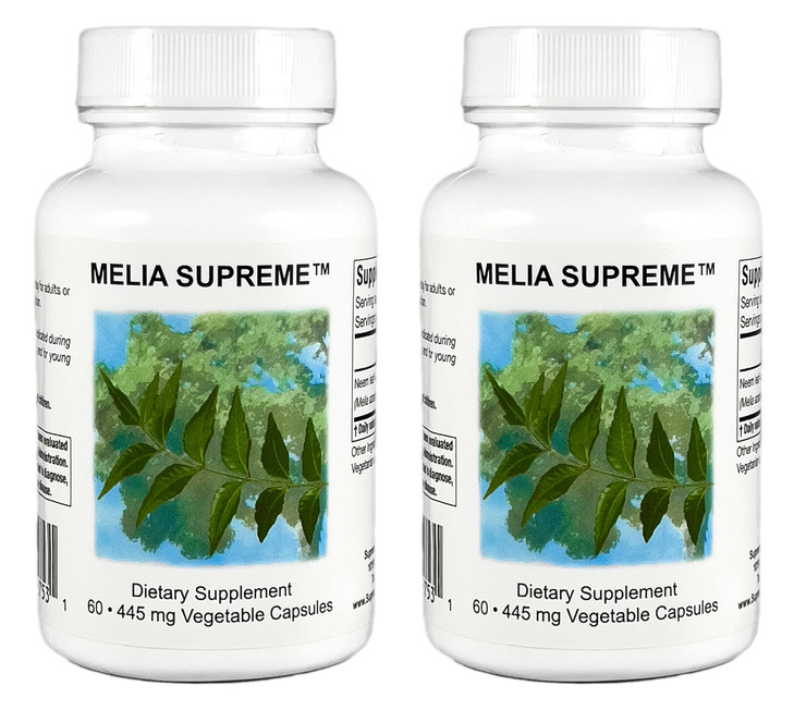 Supreme Nutrition Melia Supreme, 60 Pure Powdered Neem Leaf Vegetarian Capsules (Pack of 2)
