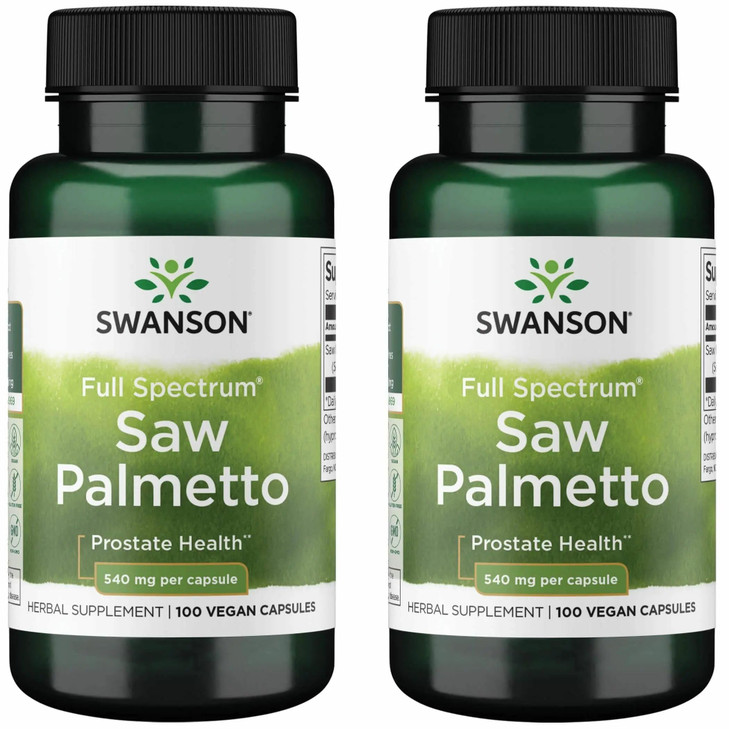 Swanson Saw Palmetto - Herbal Supplement Promoting Male Prostate Health Support - Natural Hair Supplement & Urinary Health Support - 540 mg 100 Capsu
