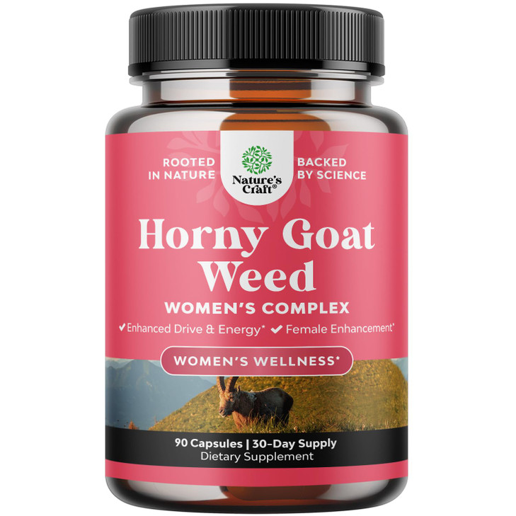 Horny Goat Weed for Women - Herbal Supplements Hornygoatweed Women Complex for Hormone Balance Mood Support & Overall Female Wellness - Maca Root & T