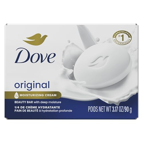 Dove Beauty Bar Gentle Skin Cleanser Original Moisturizing for Gentle Soft Skin Care Made With 1/4 Moisturizing Cream 3.17 oz