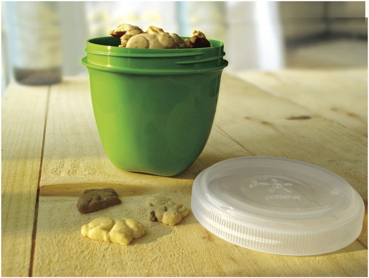 Preserve Food Storage Container, 8 Ounce/Mini, Made from Recycled Plastic, Apple Green