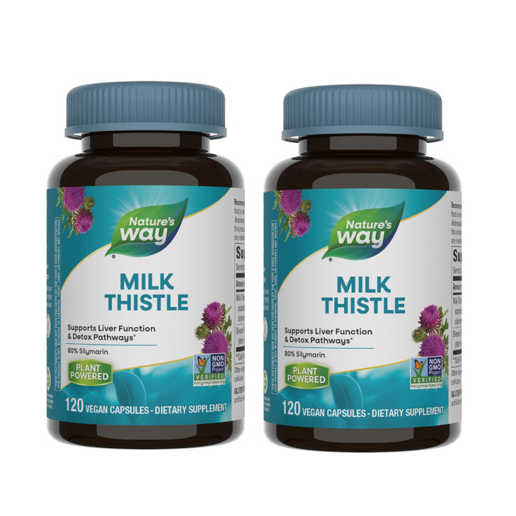 Nature's Way Milk Thistle, Supports Liver Function and Detoxification Pathways*, 175 mg Milk Thistle Seed Extract Standardized to 80% Silymarin per S