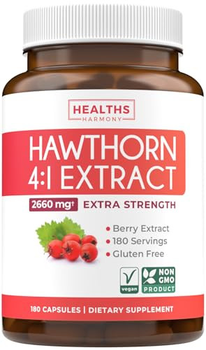 Super Potent Hawthorn Berry Extract Capsules - Hawthorn Berry Supplement Made from Extra Strength Concentrate to Support Heart and Digestive Health -