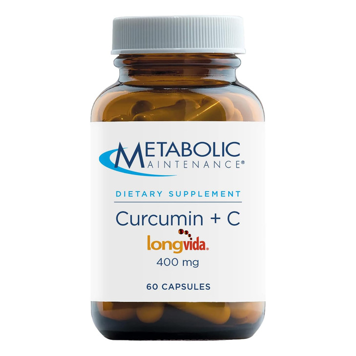 Metabolic Maintenance Curcumin + C - Longvida + Vitamin C Enhanced Curcumin Supplement for Brain Function & Joint Mobility (60 Capsules)