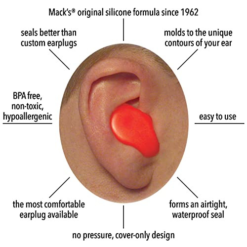 Mack's Soft Moldable Silicone Putty Ear Plugs - Kids Size, 6 Pair - Comfortable Small Earplugs for Swimming, Bathing, Travel, Loud Events and Flying