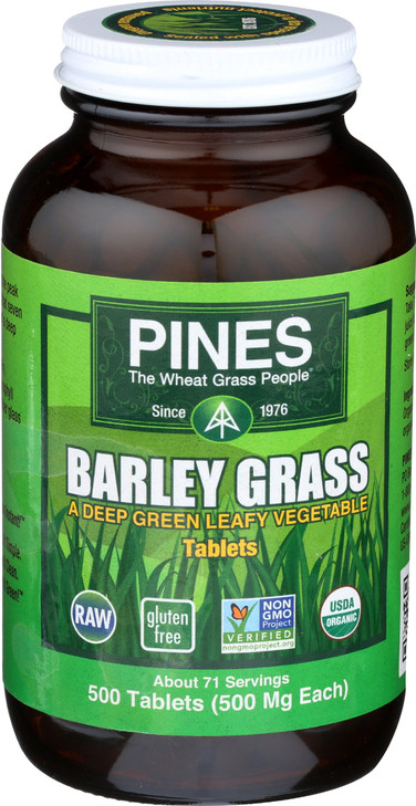 Pines Organic Barley Grass, 500 Count Tablets