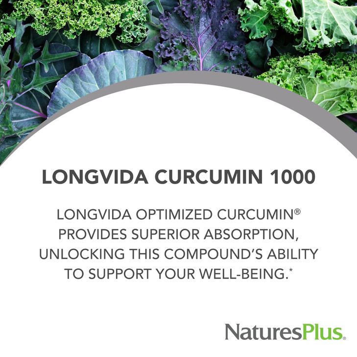 NaturesPlus PRO Longvida Curcumin 1000 mg - 60 Mini-Tabs - Promotes Healthy Free Radical Protection - Non-GMO, Vegan, Gluten Free, Soy Free - 30 Serv