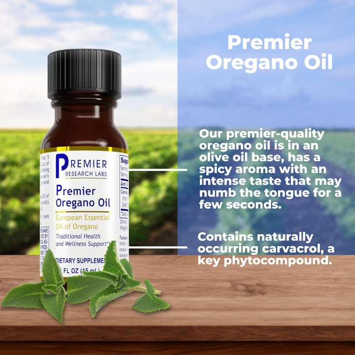 Premier Research Labs Premier Oregano Oil - Oil of Oregano Drops with Carvacrol, Edible Oregano Essential Oil Supplement for Immune & Gut Health - 0.
