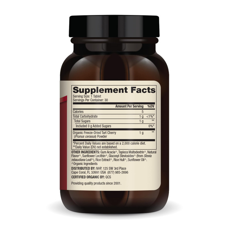 Dr. Mercola Organic Chewable Tart Cherry, 30 Servings (30 Capsules), Non-GMO, Gluten Free, Soy Free