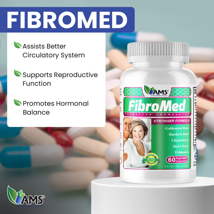 America Medic & Science FibroMed (60 Capsules) | Hormonal Balance Supplement for Women | with Chasteberry, Red Clover, Echinacea, and Other Natural H