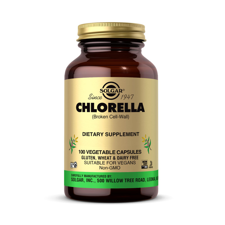 Solgar Chlorella - 100 Vegetable Capsules - Maximum Absorption - Non-GMO, Vegan, Gluten Free, Kosher - 100 Servings