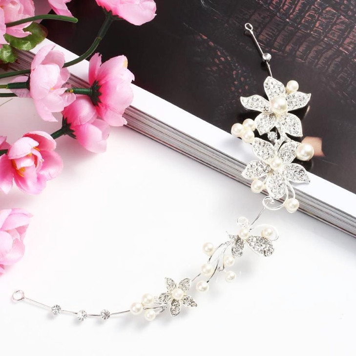 yueton Pack of 2 Crystal Rhinestone Pearls Wedding Headband