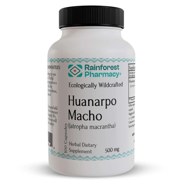 Rainforest Pharmacy Huanarpo Macho Capsules 500mg | 100% Natural Herbal Supplement for Male Vitality, Stamina & Energy | 100 Vegetarian Capsules | Wi