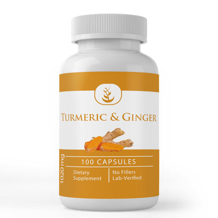 Pure Original Ingredients Turmeric Curcumin & Ginger, (100 Capsules) Always Pure, No Additives Or Fillers, Lab Verified (100 Capsules)
