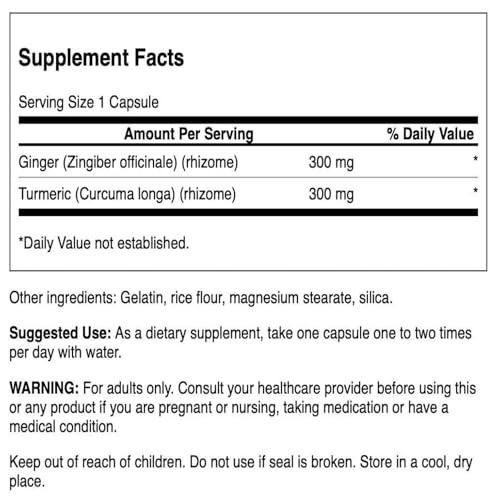 Swanson Full Spectrum Ginger & Turmeric 60 Capsules