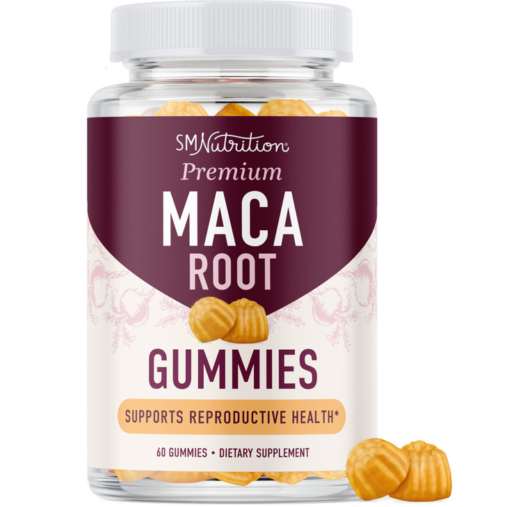 Maca Root Gummies with Natural Peach Flavor | Drive, Performance & Energy Support | Hormone Balance for Women and Men | Herbal Supplements 200MG Extr