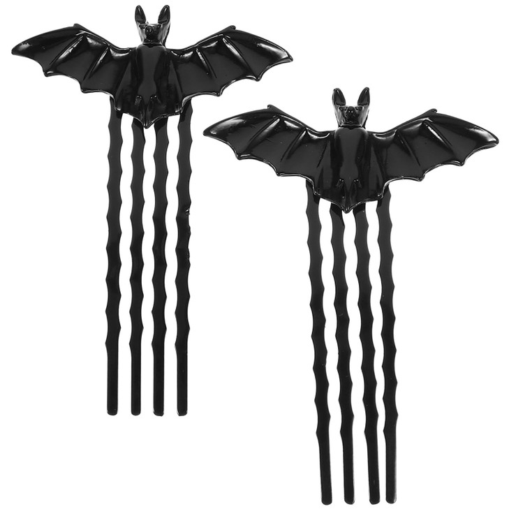 Bat Hair Clips 2pcs Halloween Hair Combs,Bat Side Comb Alloy Headpiece Hair Hairpin Combs Hair Accessories for Girls Woman Girl Hair Clips