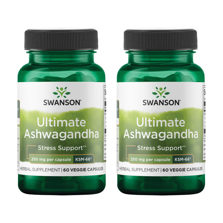 Swanson Ultimate Ashwagandha KSM-66 - Herbal Supplement Supporting Healthy Stress Levels & Relaxation - Natural Formula to Promote a Calm & Relaxed M