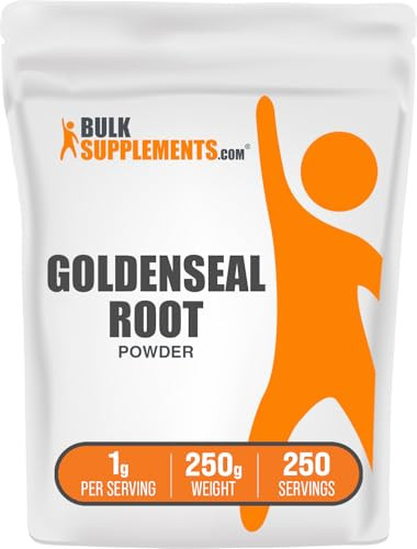 BulkSupplements.com Goldenseal Powder - Herbal Supplement, Sourced from Goldenseal Root - Vegan & Gluten Free, 1g per Serving, 250g (8.8 oz) (Pack of