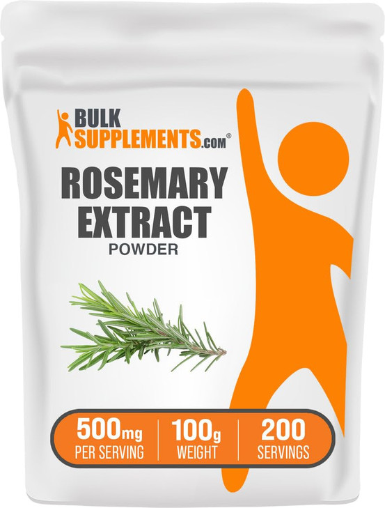 BulkSupplements.com Rosemary Extract Powder, from Rosemary Herb - Herbal Supplement, Gluten Free, 500mg per Serving, 100g (3.5 oz) (Pack of 1)