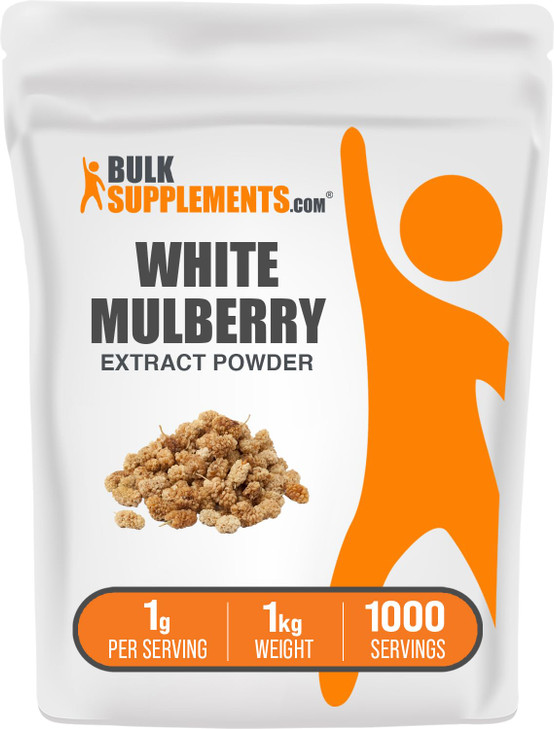 BulkSupplements.com White Mulberry Leaf Extract Powder - White Mulberry Extract, Herbal Supplement - Gluten Free, 1g per Serving, 1kg (2.2 lbs) (Pack