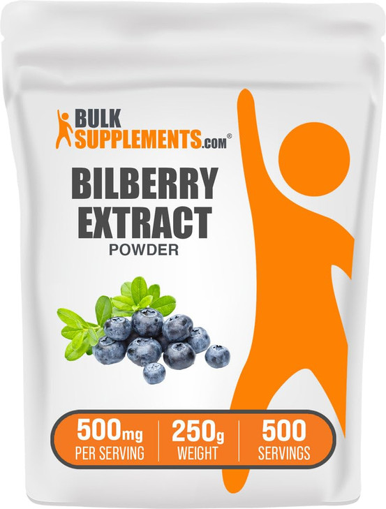 BulkSupplements.com Bilberry Extract Powder - Bilberry Extract Supplement, Herbal Supplement - Vegan & Glulten Free, 500mg per Serving, 250g (8.8 oz)