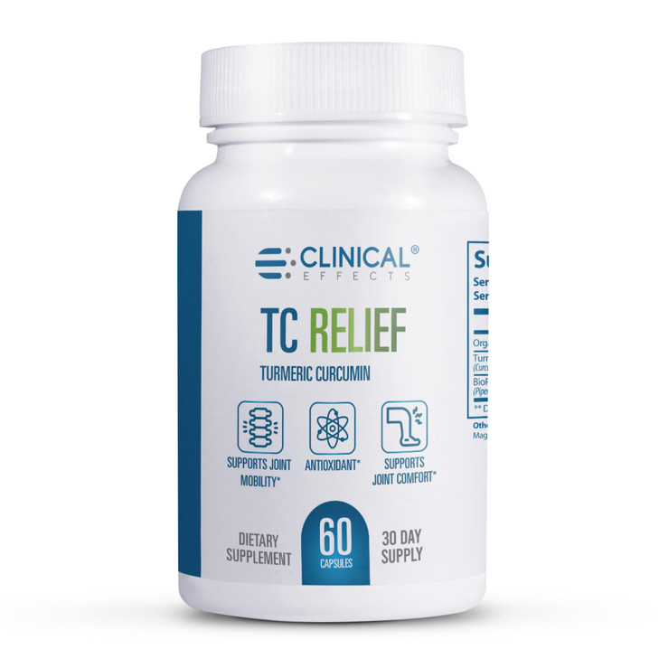 Clinical Effects TC Relief - Turmeric Curcumin with Bioperine Black Pepper - Joint Supplement for Comfort and Mobility - 60 Capsules